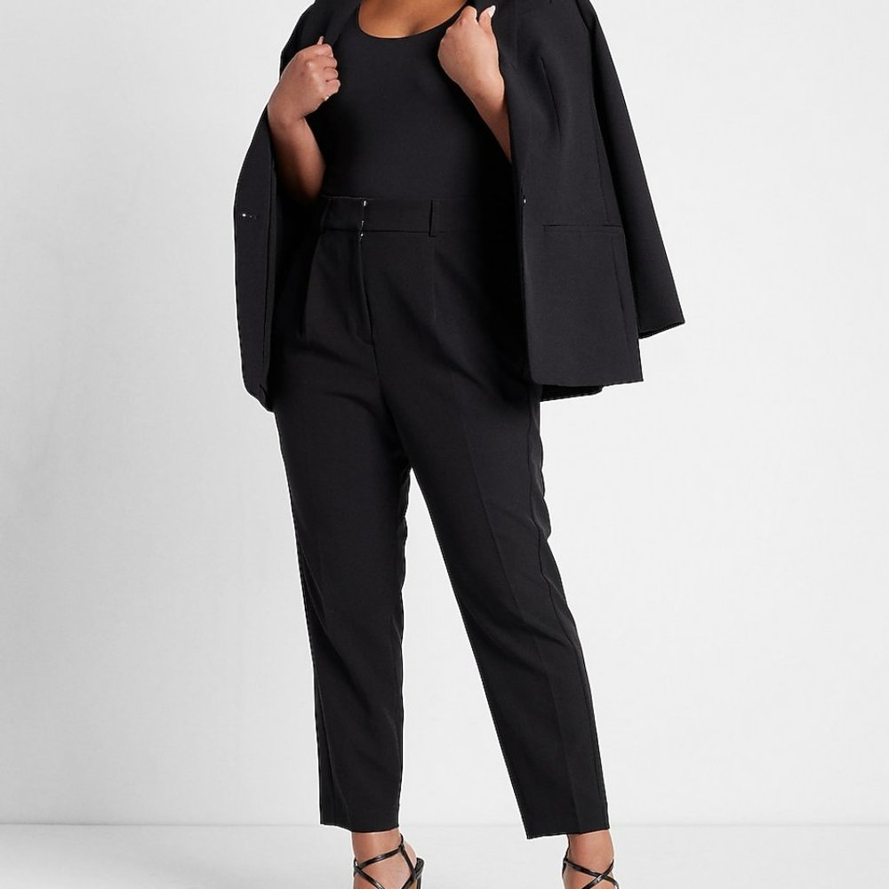 NWOT Express High Waisted Pleated Ankle Pant in Black